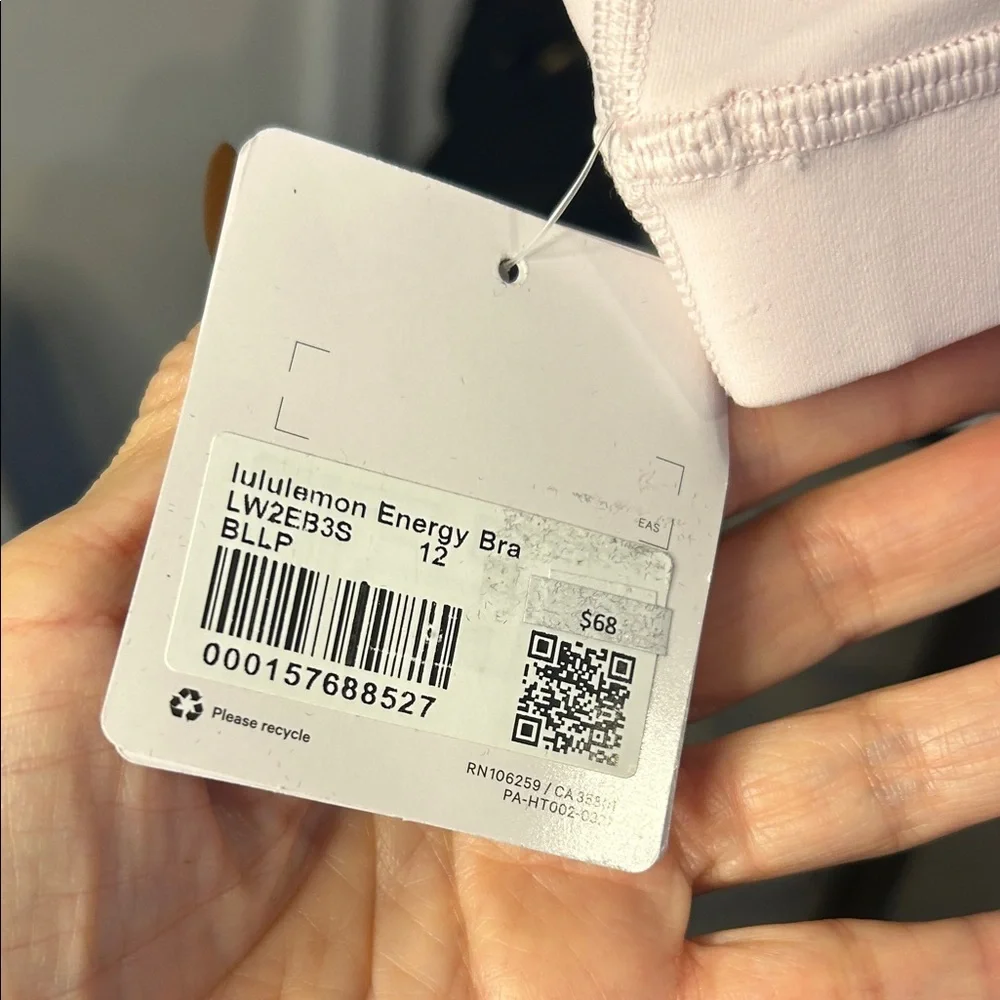 Lululemon NWT ENERGY Women's Pink Strappy Sports Bra size 12